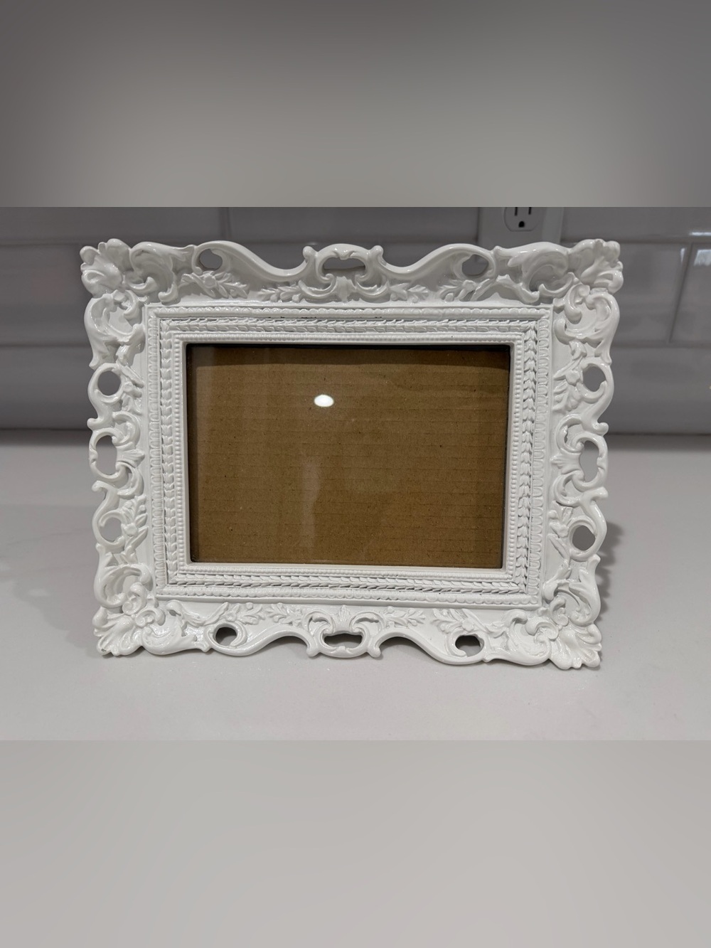 White Ornate Baroque Picture Frame 5x7 Hobby Lobby Vintage Style Preowned